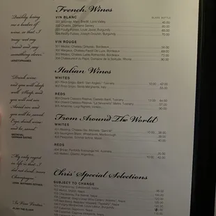 menu