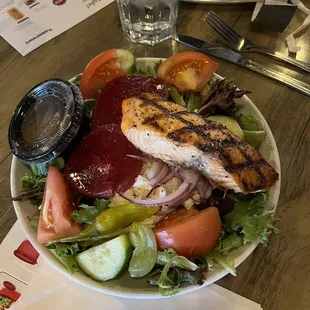 Salad with salmon