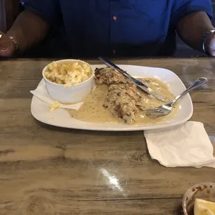 Chicken Marsala with Mac and cheese