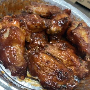 Barbecue wings grilled