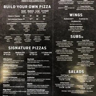 menu
