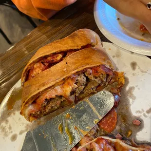 Meat lovers Stromboli