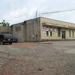 an empty parking lot