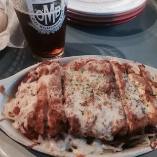 Chicken Parmesan (I ate the salad first)