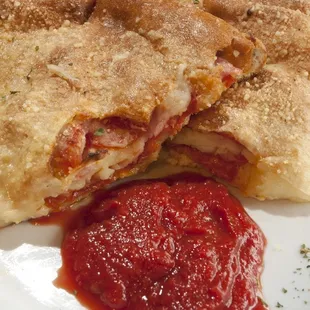 Pepperoni and Ham Calzone