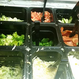 Part of salad bar. I was sooo excited to see that they had pepperonis on the salad bar!! :D