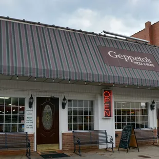 the front of the restaurant