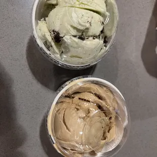 Coffee and mint chip.