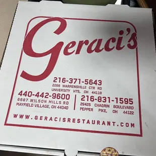 a pizza box with a slice taken out of it