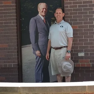The gazebo exhibit includes this life-size picture of President Ford.