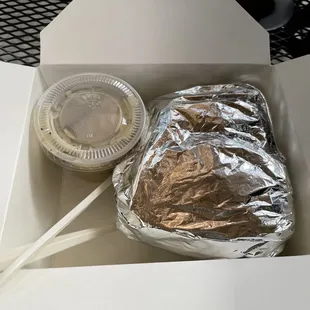 To go orders are provided in takeout containers.