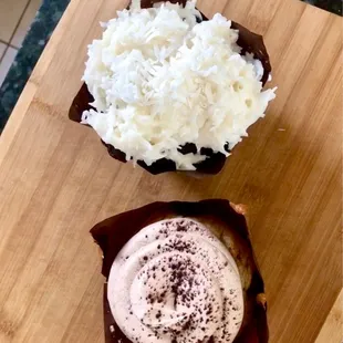 Coconut cupcake and banana nutella cupcake