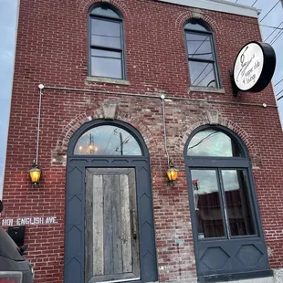 The view outside, cute historic building