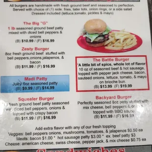 menu
