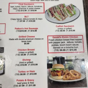 sandwiches, menu