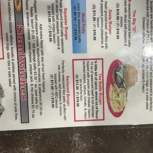 menu, burritos and wraps