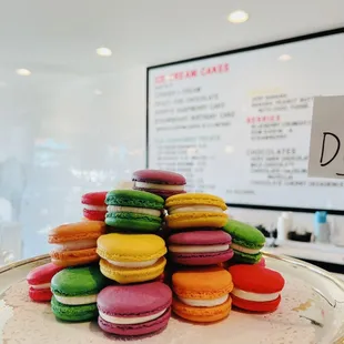 a stack of macarons