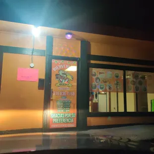 the front of the restaurant