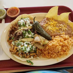 3 tacos plate.