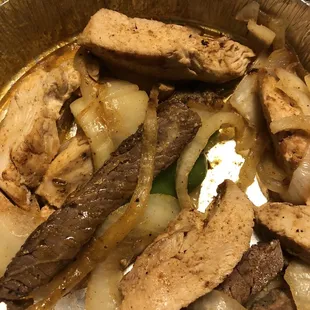 Combo Fajitas - huge chunks of meat missing sides