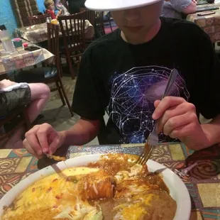 Red sauce carne guisado burrito