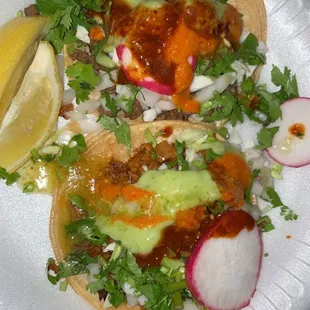 Asada taco &amp; adobada taco