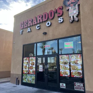 the front of the restaurant