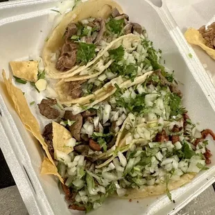 Tacos: Al Pastor (4 stars) &amp; Carne Asada (3 stars)