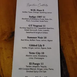the menu