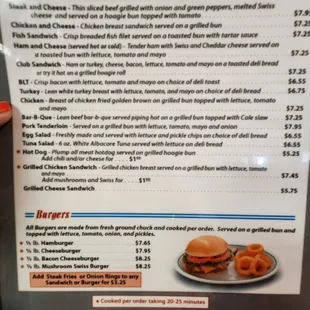the menu