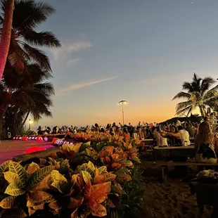 a crowd of people on the beach