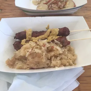 Brauts and kraut for Oktoberfest