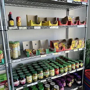 shelves of food and condiments