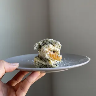 Poppyseed orange cream roll- not to scale bc photo was taken after I took several bites