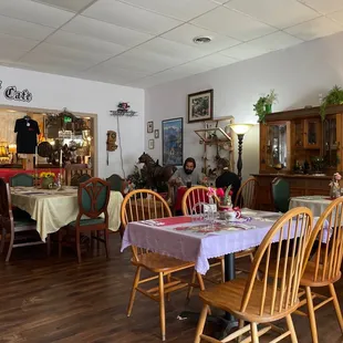 people sitting at a dining table