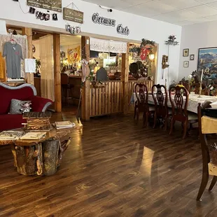 the interior of a german cafe