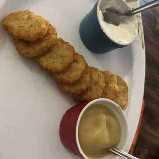(6) Potato Patties w/ Applesauce