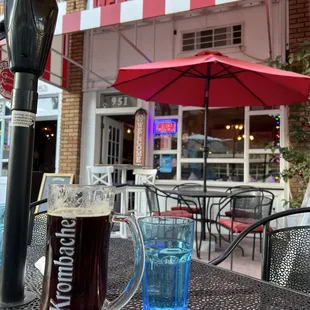 Restaurant front from a table