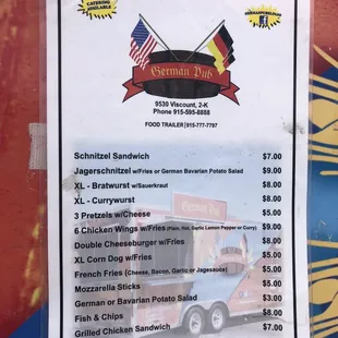 Food Truck Menu