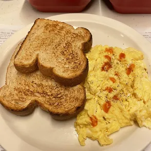 Scrambled Eggs and Wheat Toast