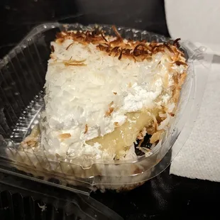 Slice of Coconut Cream Pie, $4.75 prior to tax