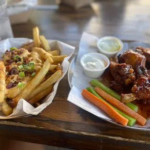 Wings and fries