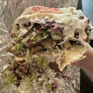 Beef and lamb pita sandwich