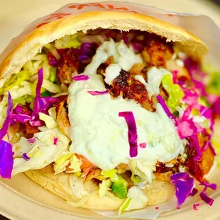 Germany's No. 1 Street Food - Döner Kebab in a pita sandwich
