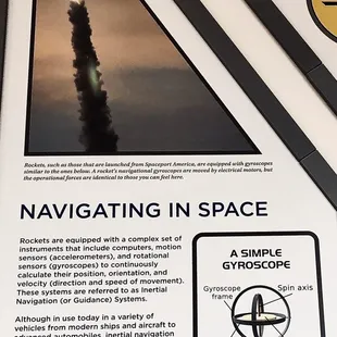 Part of the hands-on gyroscope display