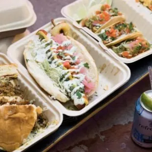 a variety of food items