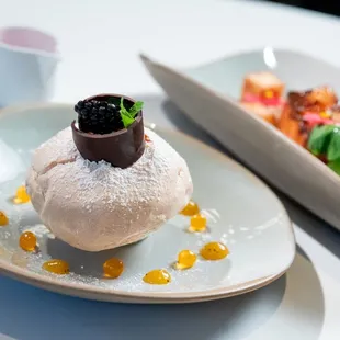 a dessert on a plate
