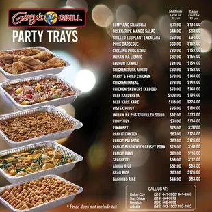 Updated menu effective February 1, 2025