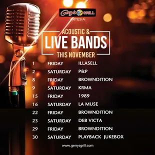 November Band Line up
