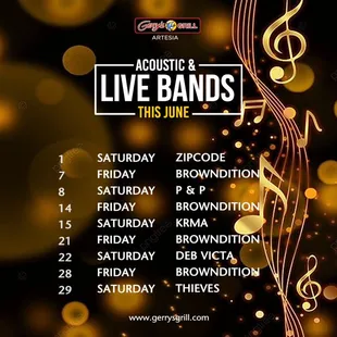 June 2024 band line up